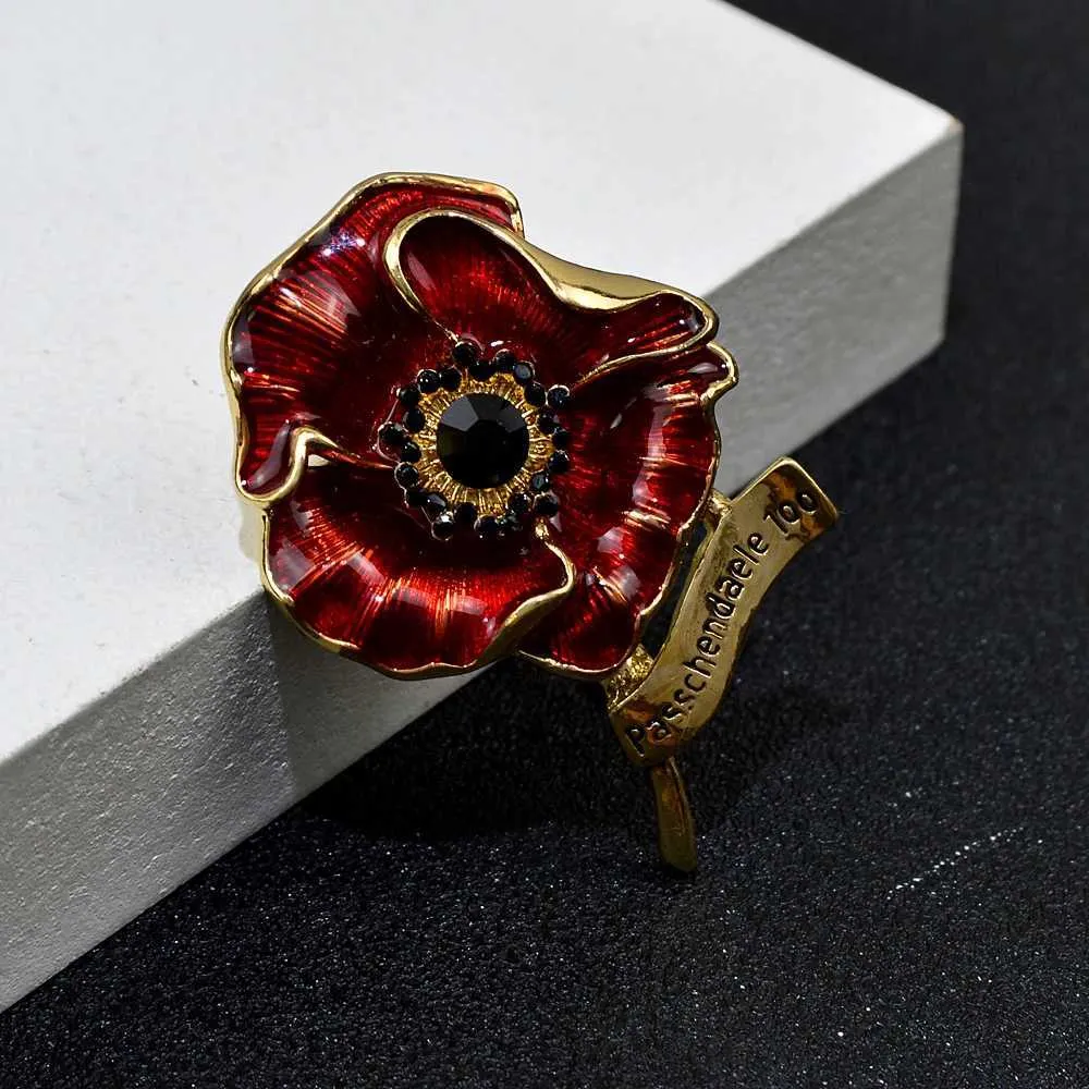 Brooch Pins Floral Accent: Womens Elegant Red Flower Pin