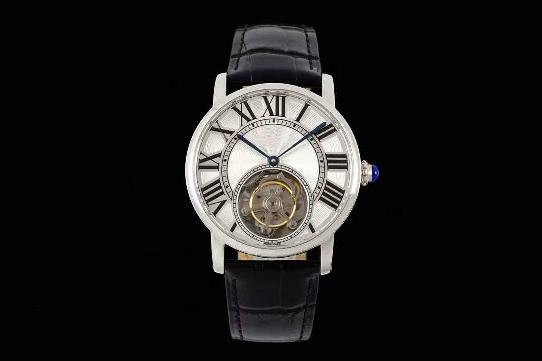 nuovo orologio RMS Telaio tourbillon a forma di C da 40 mm Cassa in acciaio pregiato 316L Corona con perline rotonde placcata in argento satinato Griglia scavata Zaffiro Fondo cristallino trasparente 2023