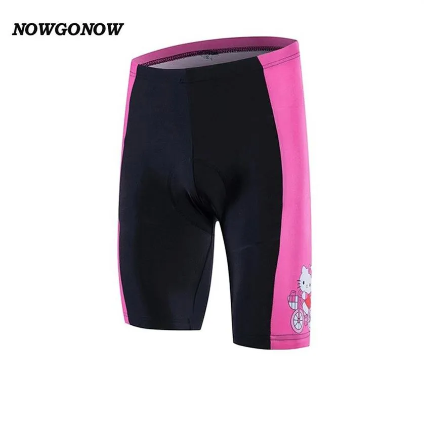 Pantaloncini da ciclista da donna 2017 ragazza nero rosa abbigliamento estivo da bici estivo adorabile abbigliamento da equitazione pro team NOWGONOW gel pad pantaloncini in Lycra252u