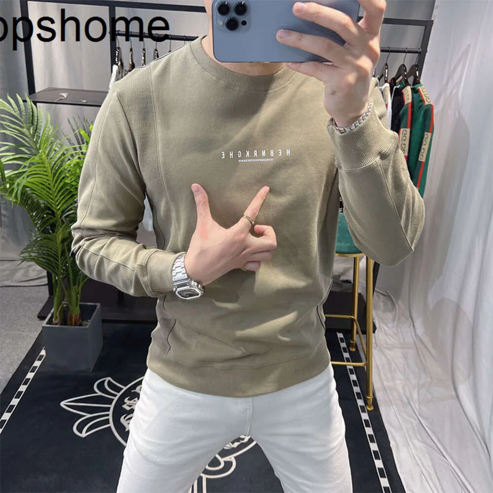 Модный PPSHOME-мужской новый свитер, индивидуальный тренд, приталенный крой с круглым вырезом, модный брендовый красивый топ с вставками с принтом