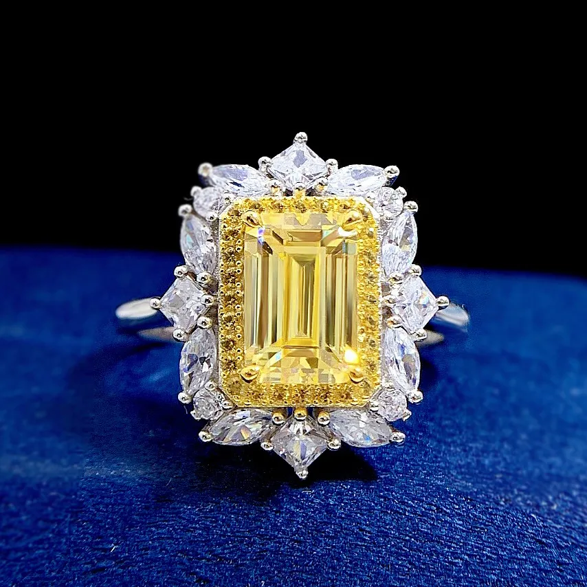 Anello con diamanti vintage 100% vero argento sterling 925 Anelli per fedi nuziali per le donne Regalo di gioielli per fidanzamento nuziale