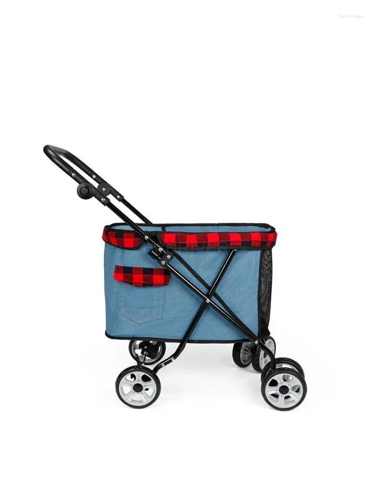 Hundbilsäte täcker husdjurvagn Teddy Little utgående Handcart Liten Cat Foldbar Baby Barnvagn Lätt Walking Supplies