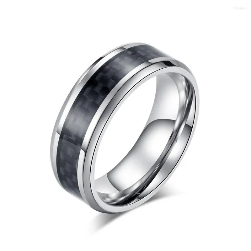 Обручальные кольца 8 мм углеродное волокно титановое стальное кольцо для мужских украшений