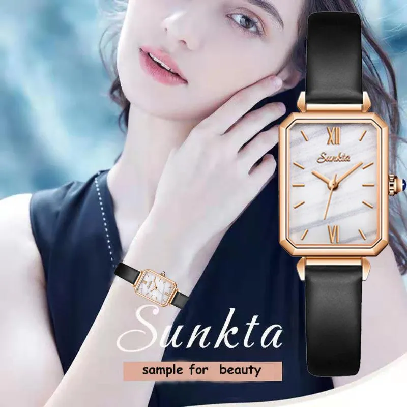 Bilek saatleri Watch Women Watches En İyi Moda Dikdörtgen Küçük Yeşil Bayanlar Ultra Yerli Su Geçirmez Kuvars Bilek Saldırısı