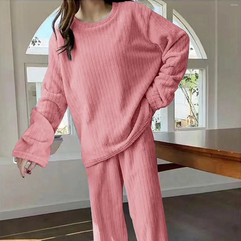 Damska odzież sutowa H Dwuczęściowy piżama dom domowy swobodny ciepło dopasowanie kolorów dla rodzinnych wina krótkich