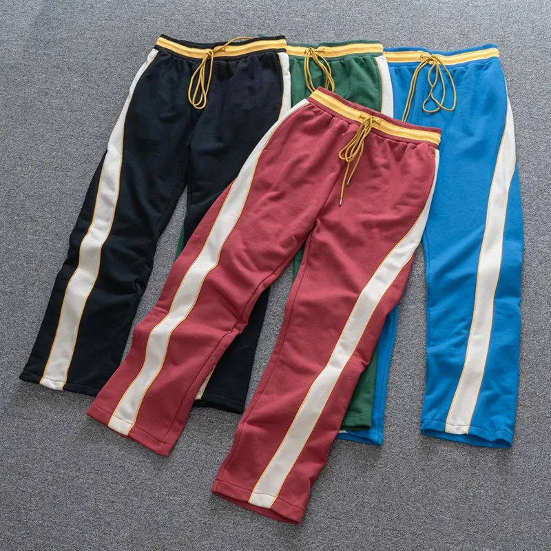 Мужские джинсы RHUDE Высококачественные брюки из махрового материала с завязками для мужчин и женщин 1 Эластичные повседневные брюки с вышивкой 231122