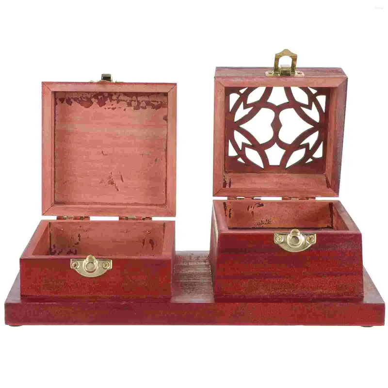 Opbergtassen Chinese vintage stijl houten stokhouder stand met doos