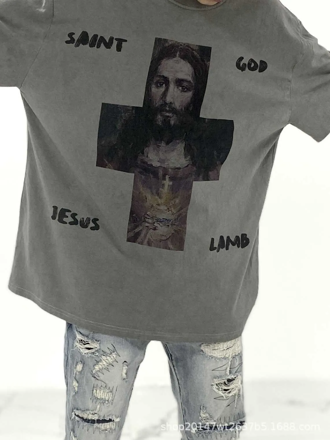 Мужские футболки Tshirts American Vintage Saint Trendy VTG Свободная повседневная атмосфера футболка с короткими рукавами для мужчин и женщин в Саммерпох