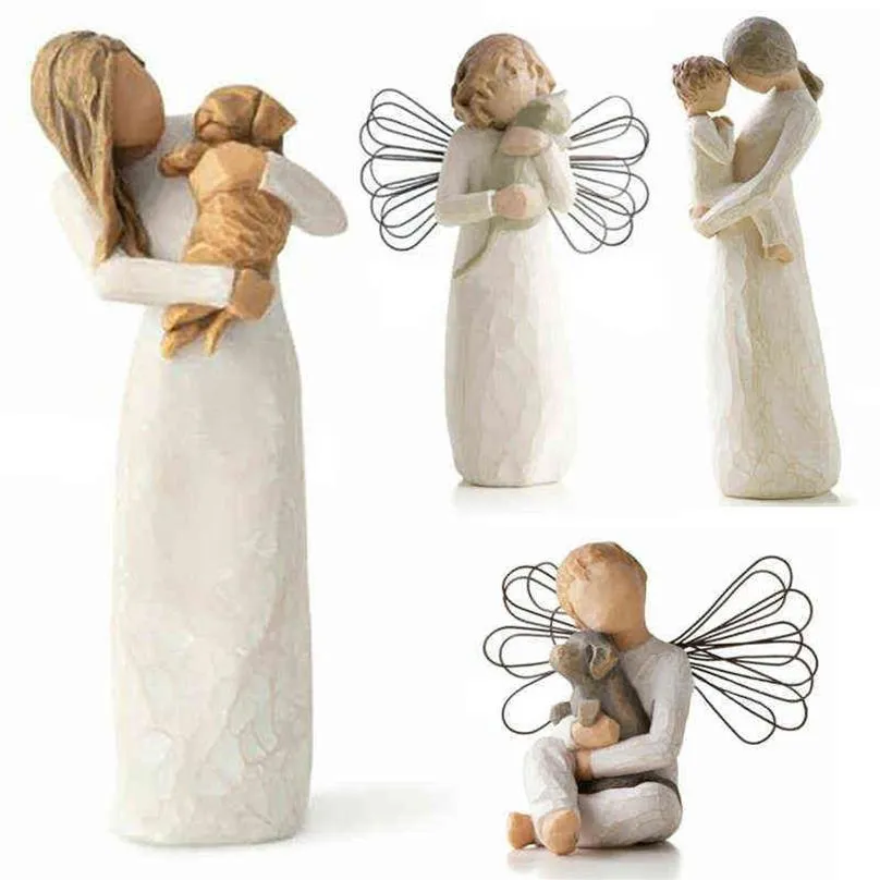 Mom And Son Figurine Home Ornament Minimalist Resin Crafts Dad And Children Sclupture Decor Tabletop Christmas Gift For Family G09243Z