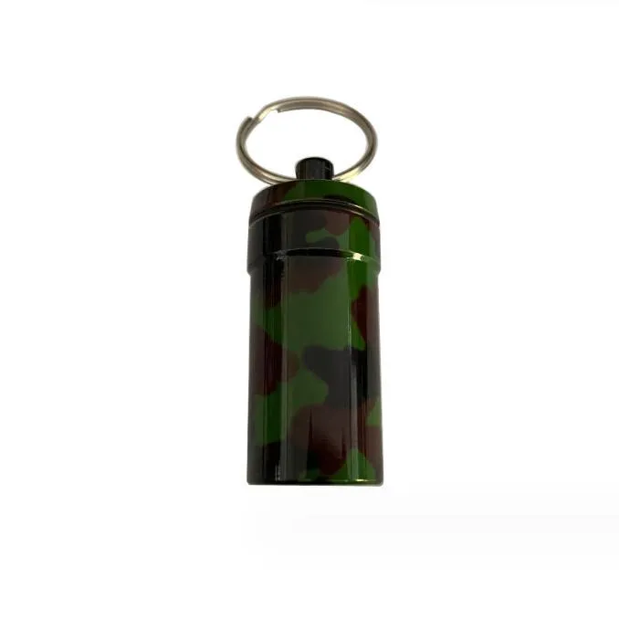 Camouflage Herb Tobacco Container Stash pill case Jar Keychain Airtight Lid Waterproof Aluminum Alloy Tea Pot jewelry Storage