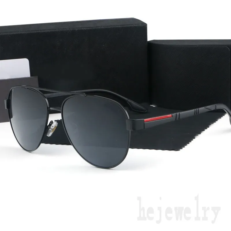 Сплошные черные рамки пилотные солнцезащитные очки дизайнерские очки пляж Uv Presescent Ladies Street Lunette de Soleil модные пилотные солнцезащитные очки с красными частями писателя PJ024 B23