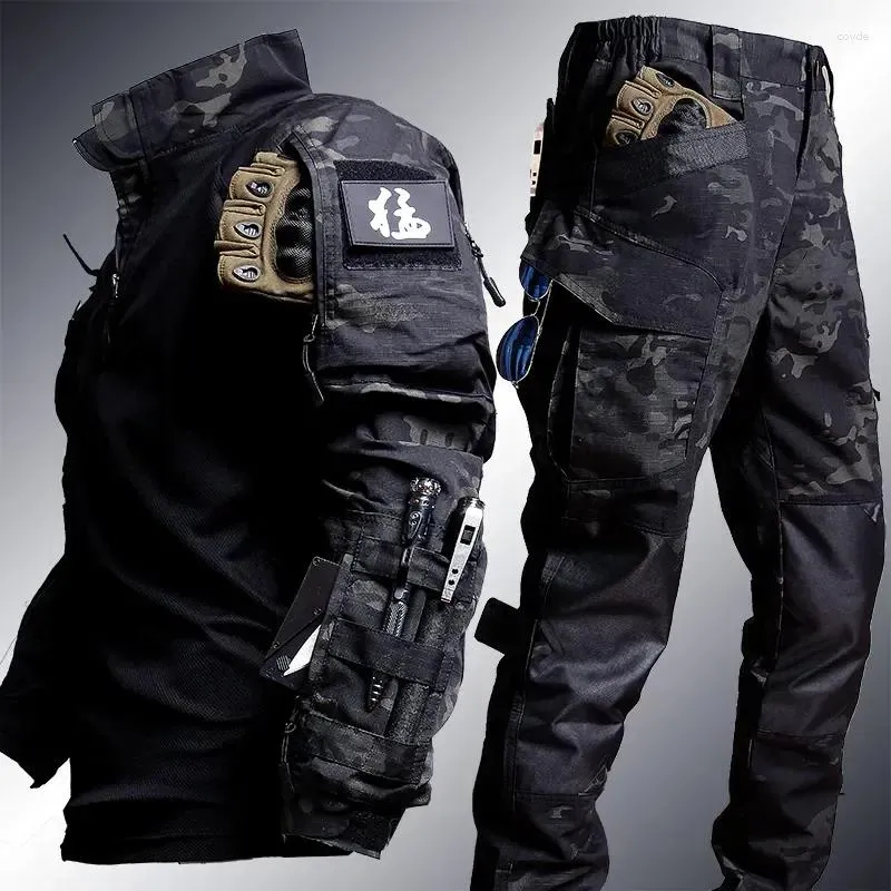 Chándales para hombre, traje táctico de rana, ropa para hombre, conjunto de 2 piezas de Paintball militar, camisas de asalto SWAT, uniforme de fuerzas especiales