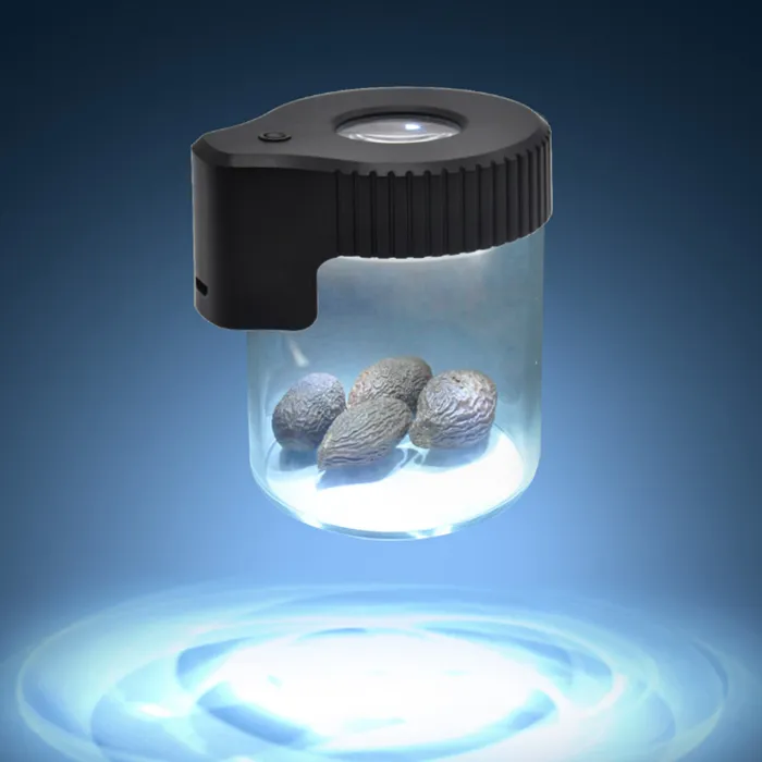 LED Light Glow Jar Torka pojemnik Luminous Air Tip powiększenie 155 ml szklane skrytki Zioło Akcesoria