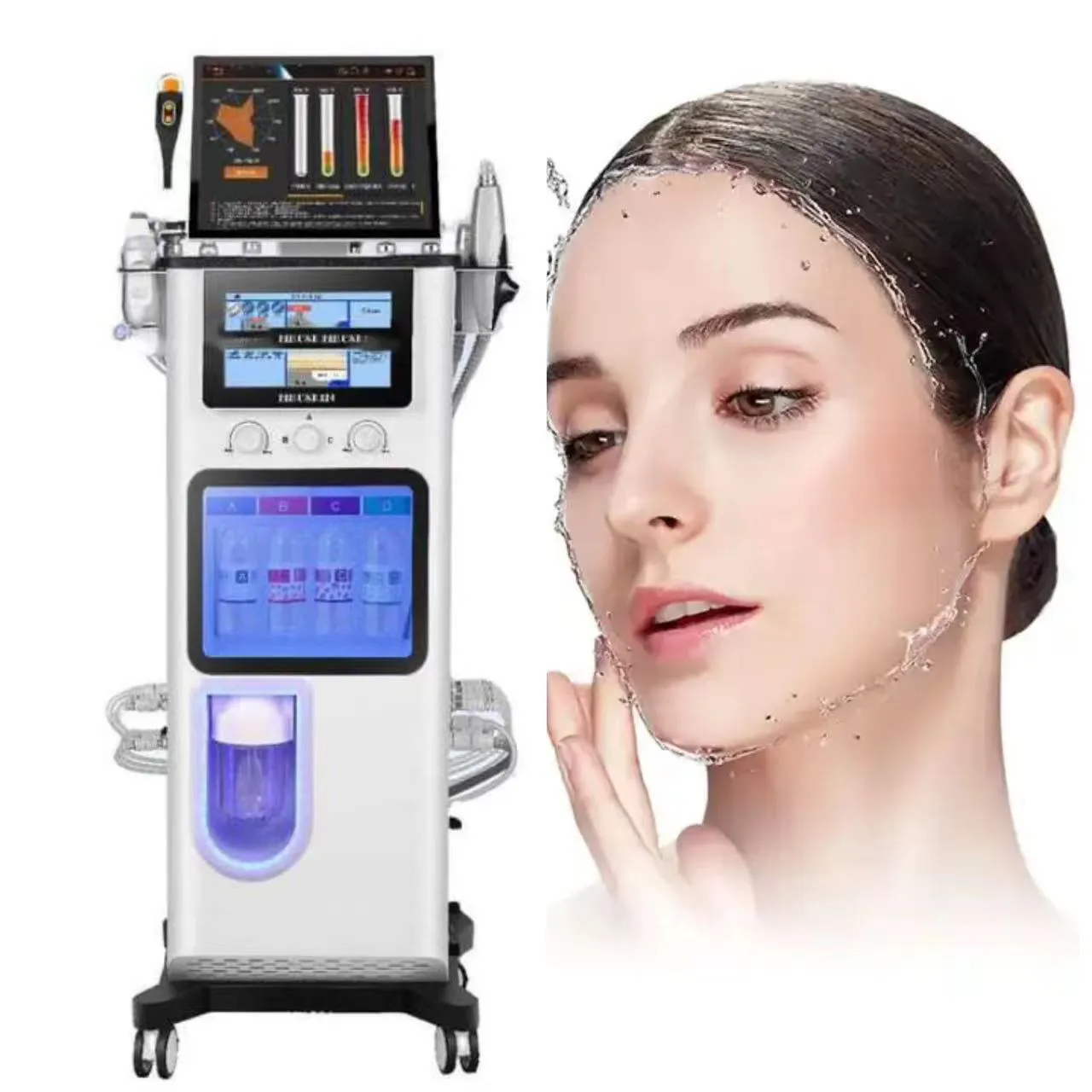 Máquina hidrofacial Aqua Peeling Dermoabrasión Máquina de tratamientos faciales Hydra/h2o2 Deep Clear Oxygen Spray Hydradermabrasion HydroFacials Equipo de belleza