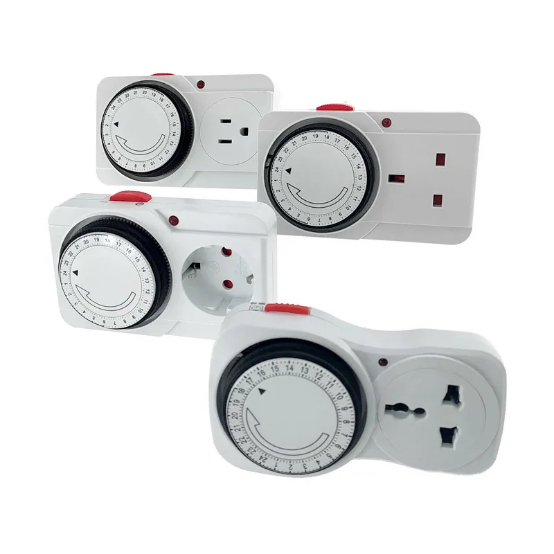 Temporizzatori Interruttore ciclico 24 ore Presa di temporizzazione universale Meccanica 230VAC 3500W 16A UK EU CN US Plug timer 230422