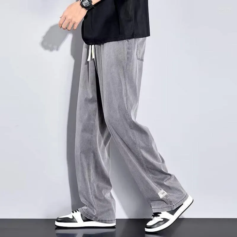 Pantalons pour hommes Hommes Baggy 2023 Printemps Automne Mode Streetwear Lâche Droite Jambe Large Couleur Unie Mâle Décontracté Pantalon Long