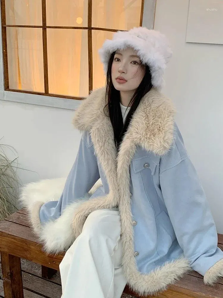 Jaquetas femininas 2023 inverno moda coreana jaqueta quente casaco mulher outwear casual cor pura senhora do escritório solto engrossar roupas chique design