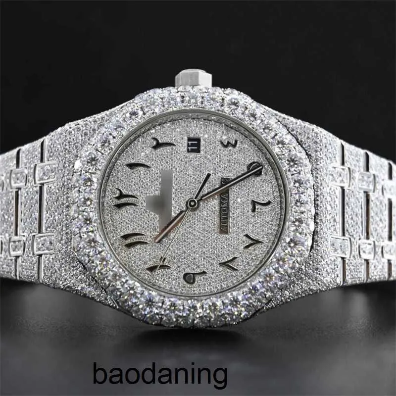 AP Watch Hip Hop Diamond Watch Round Cut All Direxe Dostosuj ręcznie VVS1 Diamentowy zegarek dla męskiej Diamond Watch Cy