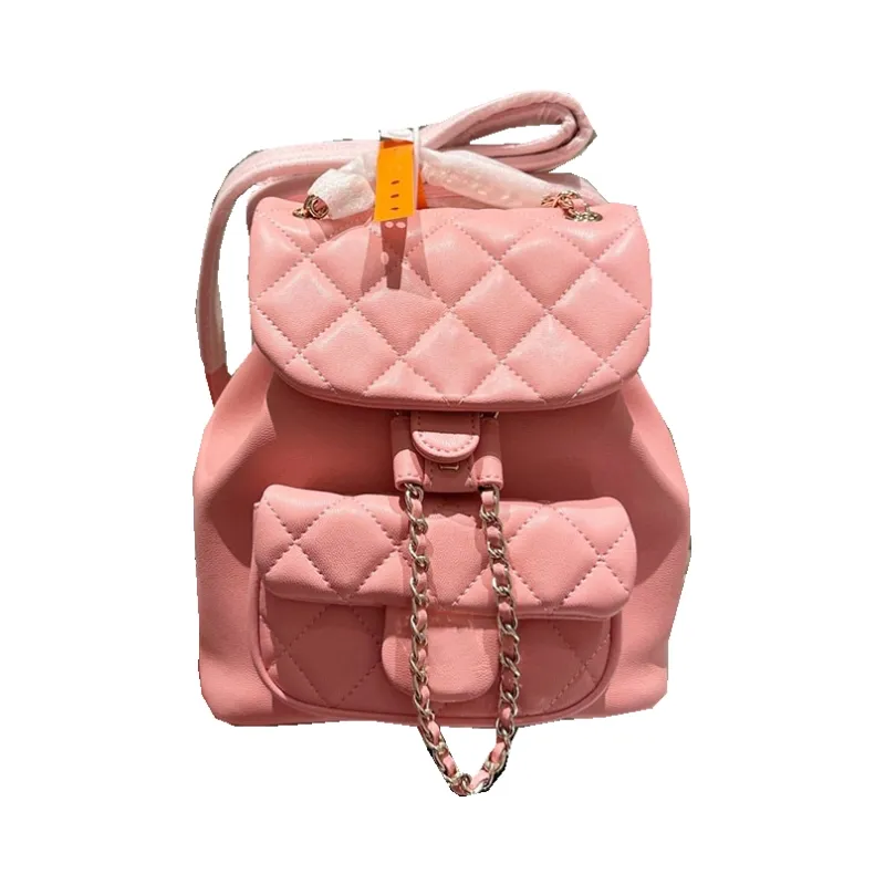 Luxury Mini Women Backpack Five Color Leather Quilted Handbag Outdoor Shoulder Bag Gold Hardware Designer Wallet Classic Flip Coin Purse Suitcase Sacoche 18x17CM