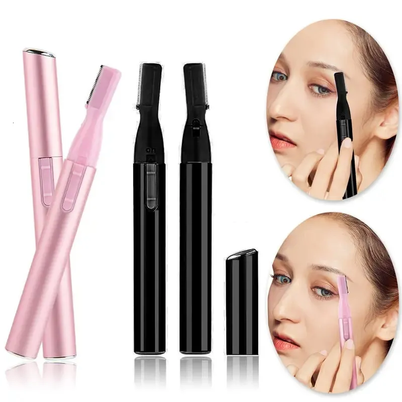 Eyebrow Trimmer Multi Functional Mini Handle Beauty Women Painless Automatisk raktrim Ögonbryn Electric Pink Black 231122