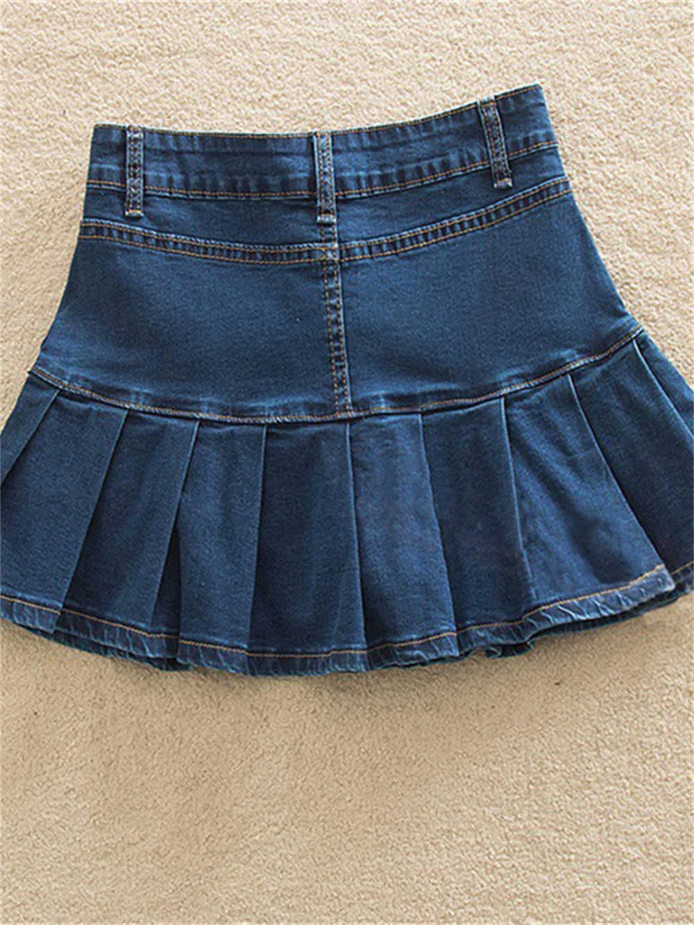 Harajuku Y2K Denim Denim Pleated Mini Skirt With Ruffles High Waist Bottom Casual Pleated Micro Mini Short Skater For Women 6XL 7XL Harajuk Y.2KK Jeans Skating P230422 From Mengqiqi05 11.38 DHgate.Com