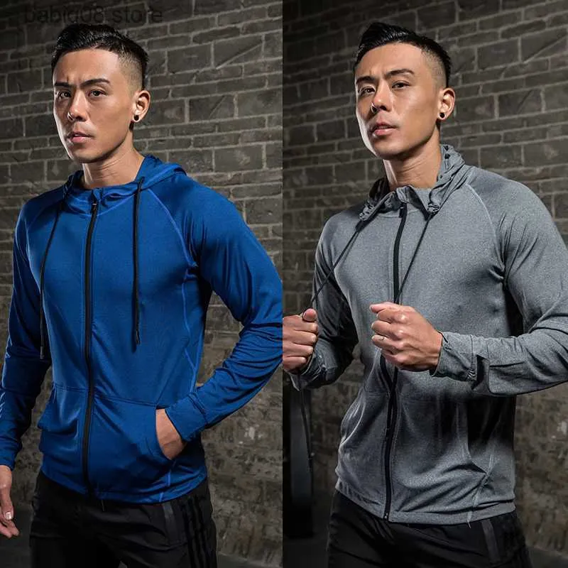 Mejor Precio En A Granel Gym Vetements Hommes Fitness Sport Veste Gym Running Hoodies Homme Sportswear Workout Manteau Jogging Chemise A Capuche En Plein Air Sweat MMA Dry Fit T230720 Envio