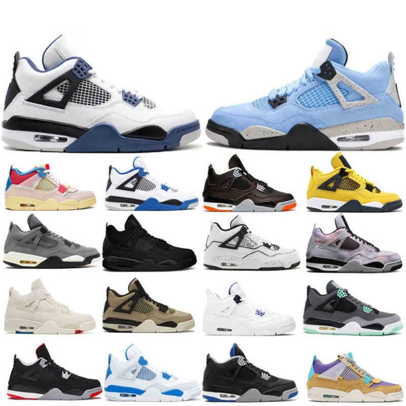 Box Jordns Jumpman 4 4S Midnight Navy 남자 농구 신발 번개 검은 고양이 흰색 네온 유니렉스 스포츠 운동화 트레이너 화재 레드 대학교 혼란