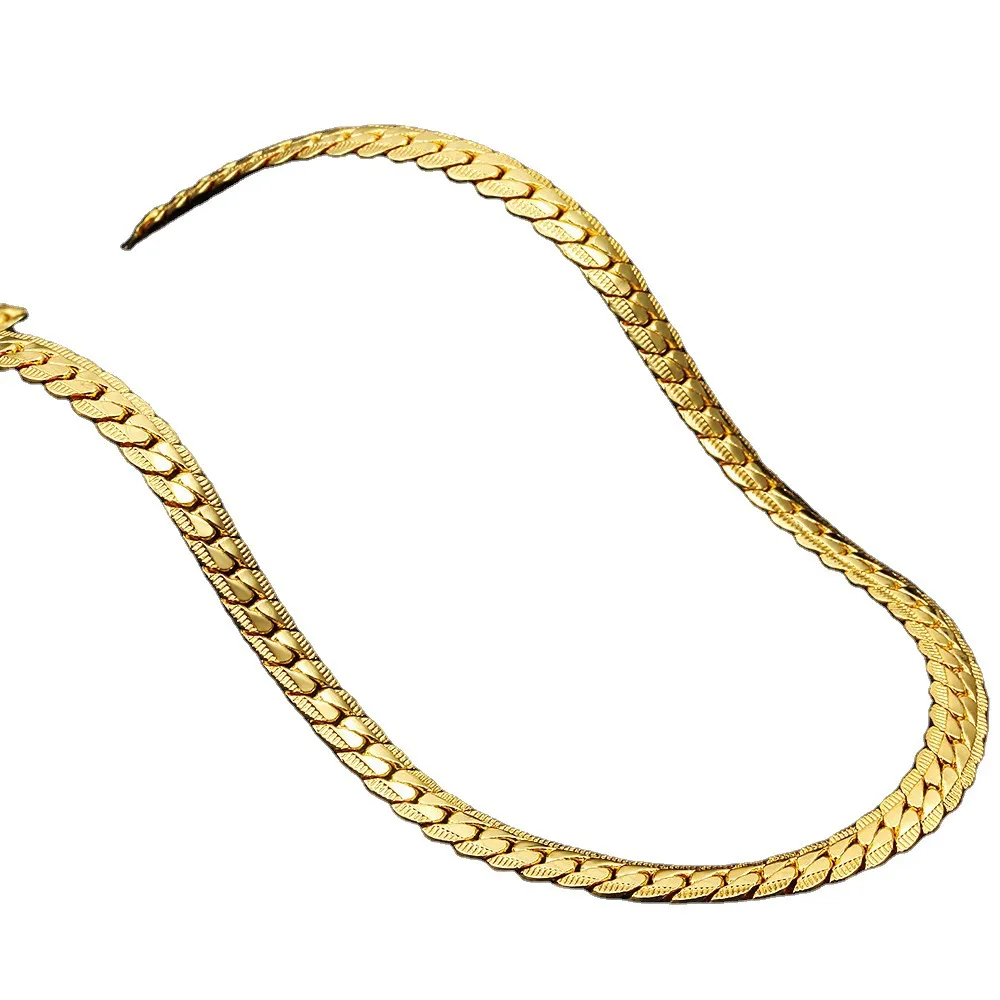 Moda Titanium Steel Gold Gold Colar Gold Longo Hip Hop colar de colar em aço inoxidável Encripção de criptografia Chain Link Chain Acessórios femininos Acessórios