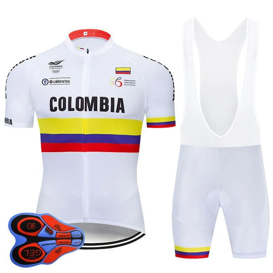 2020 Pro Team Colombia Cycling Jersey Set MTB Uniform Bicycle Clothing Ropa Ciclismo Bike Clothes Mens Short Maillot Culotte W10240q