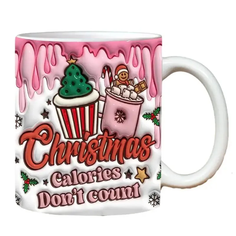 Canecas Natal Férias Canecas Natal Cacau Canecas Cerâmica 3D Caneca de Café Bonito Xícara de Chá Xícara de Natal Canecas de Chocolate Caneca de Água 231121