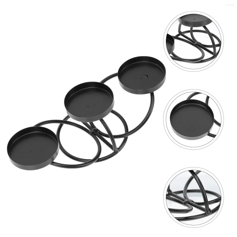 Castiçais de chá luz castiçal preto tealight suporte de ferro de natal forjado retro