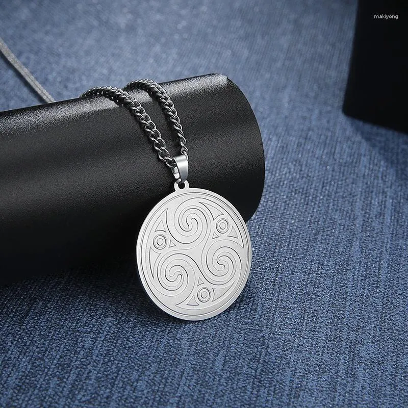 Pendant Necklaces Dreamtimes Triskele Triskelion Inspired Necklace The Movie Teen Wolf Silver Color Stainless Steel Round Women Jewelry