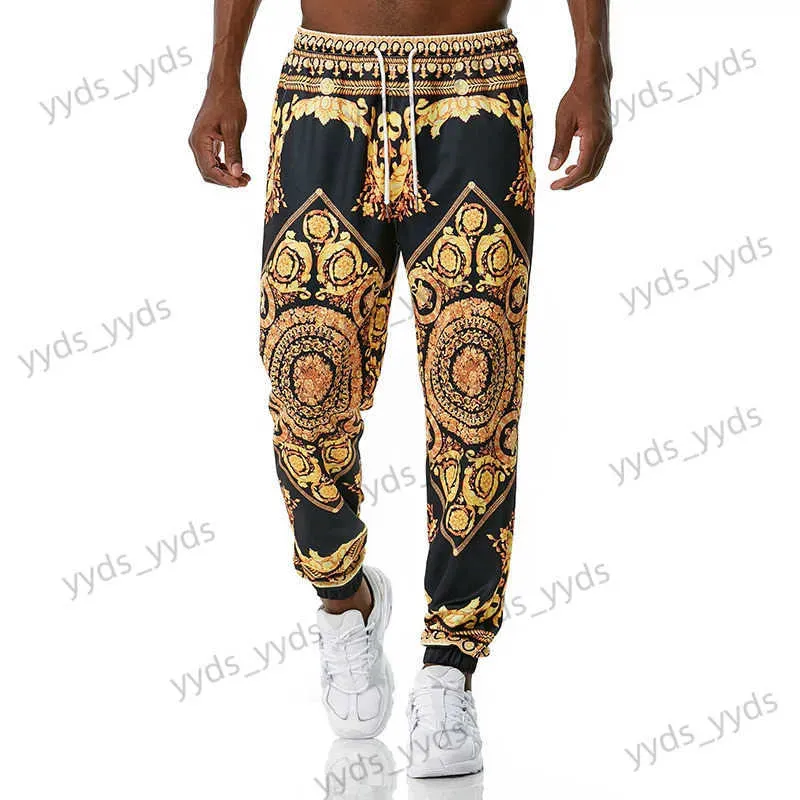 Herrbyxor lyxiga män joggar Sweatpant 3d blommiga tryckbyxor jogga byxor män avslappnad hiphop streetwear sportbyxor man 2023 t231122