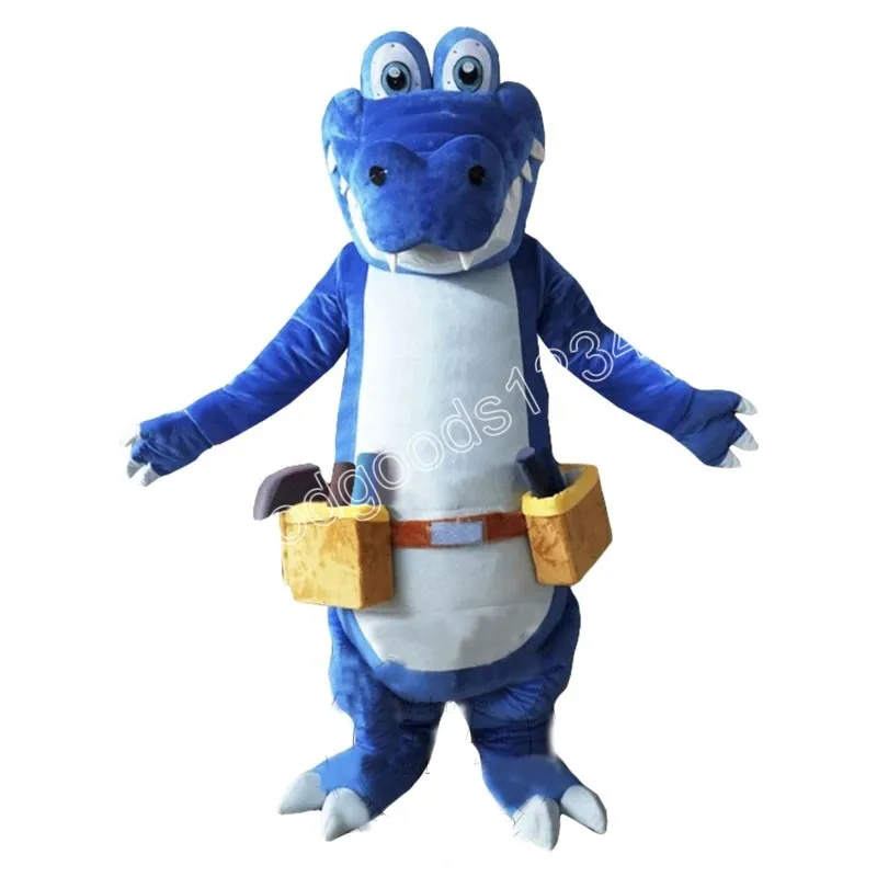 Costumes de mascotte de crocodile bleu adulte Noël Halloween Robe de soirée fantaisie Personnage de dessin animé Carnaval Noël Publicité Costume de fête d'anniversaire Tenue