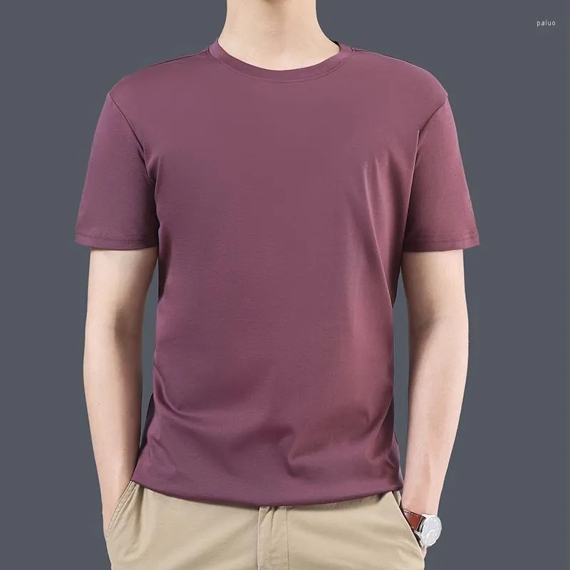 Men's T Shirts MVLYFLRT Pure Cotton T-shirt Men's Fashion O-Neck Pullover Top Summer Solid Short Sleeve Loose Large Tank