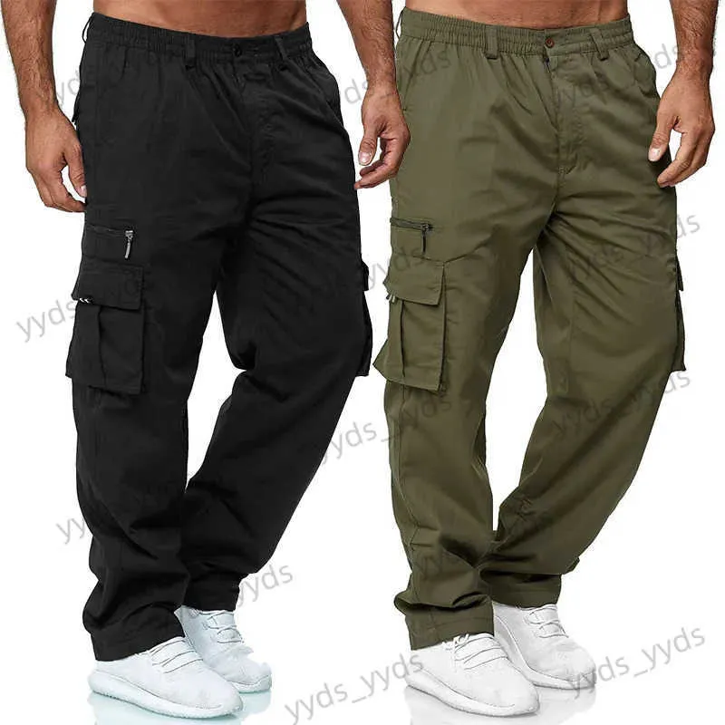 Men's Pants Mens Casual Pocket Combat Cargo Pants Skater Boy High Street Trend Loose Work Trousers Sports Skateboard Bottoms Hiking T231122