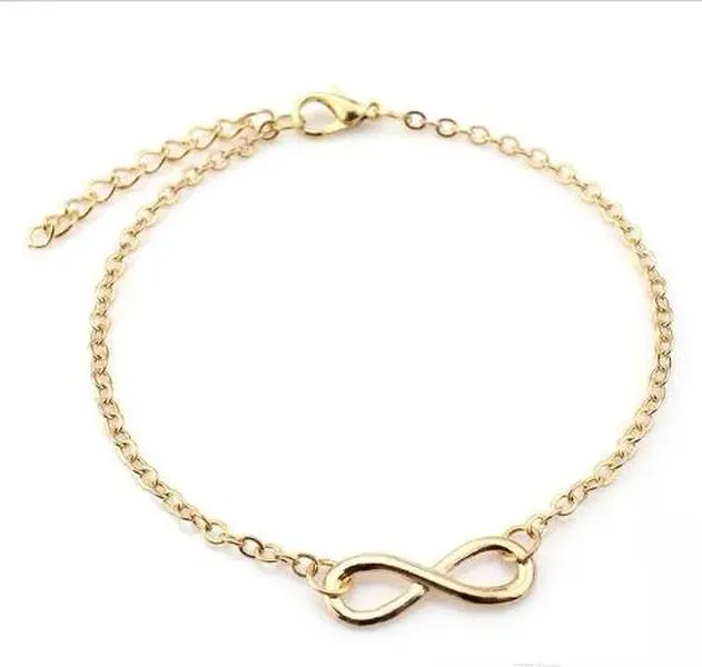 Pulseras para el tobillo con dijes infinitos con cadena clásica de 8 pies, sandalias descalzas, joyería para mujer, pulsera de tobillo para fiesta en la piscina en la playa GB1692 LL