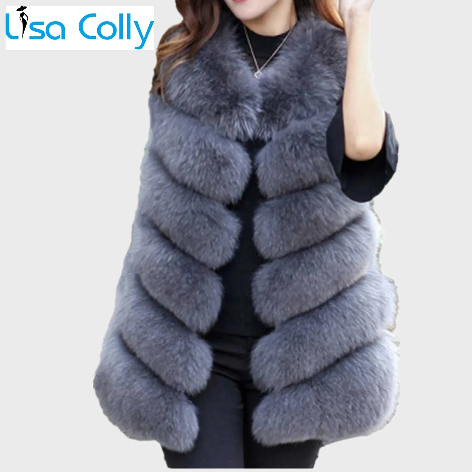 Women's Fur Faux Fur Lisa Colly Arrival Winter Warm Fashion Women Import Coat Jacket Fur Vest High-Grade Faux Fur Coat Faux Fur Long Vest S-4XL 231122