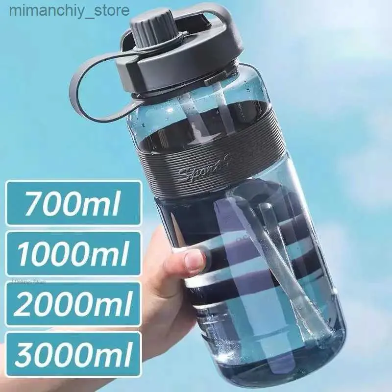 water bottle 2 Liter Large Capacity Bpa Free Sports Water Bott with Straw Portab Travel Botts for Outdoor Camping Picnic Climbing Q231122