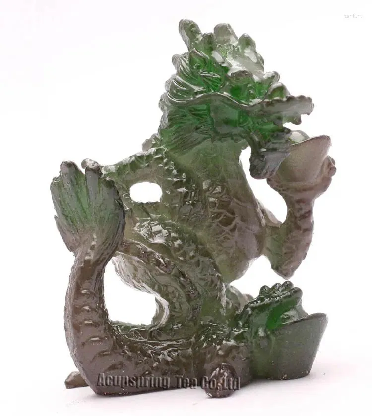 Tea Pets Allochroic Mascot Green Money Dragon Fengshui Gifts Novel Present Arts&Crafts Ornament Will Change Color Pet S1174A