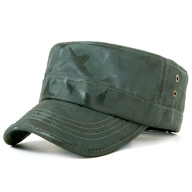 Berretti a sfera Retro Cappelli militari Uomini Camouflage Flat Top Baseball Donna Dailywear Army Outdoor Cappello da sole Visiera traspirante all'ingrosso 230421