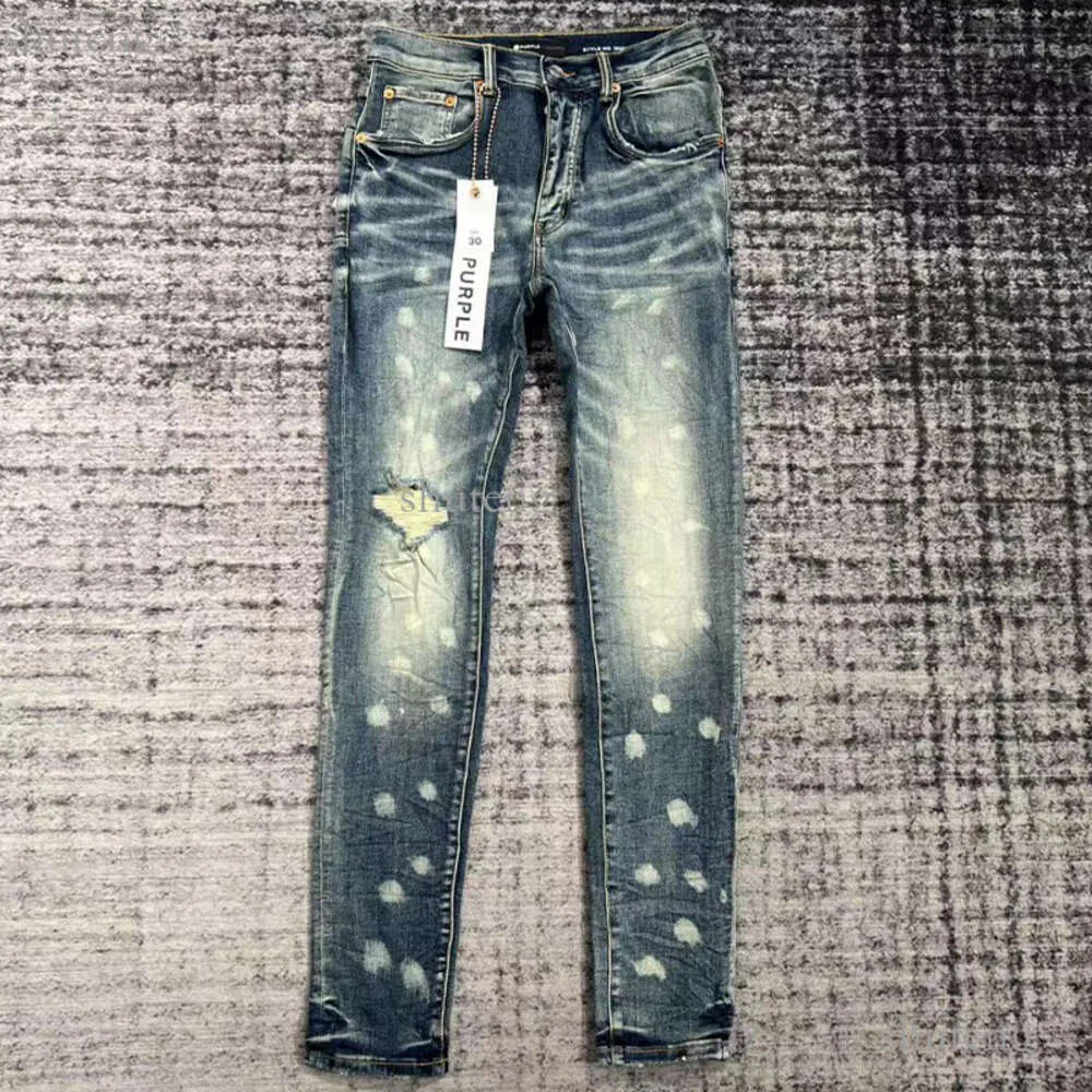 Ksubi Designer Designer Violet Jeans Pantalons Pantalones Hommes Déchiré Droit Régulier Denim Larmes Lavé Vieux Jeans 704