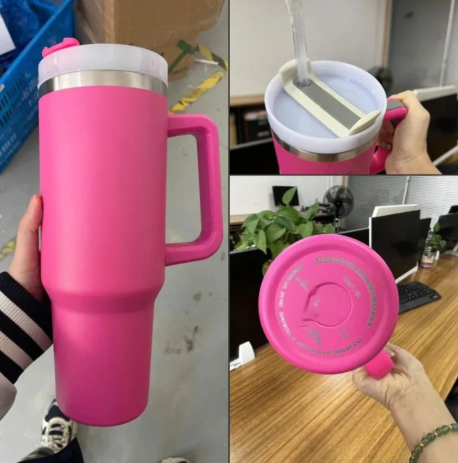 Ready To Ship Stanley Hot Pink 40oz Stainless Steel Tumbler With Logo Mugs  With Handle Insulated Tumblers Lids Straw Coffee Termos Cup Travel Mugs  Coffee Tumbler From 13,97 €