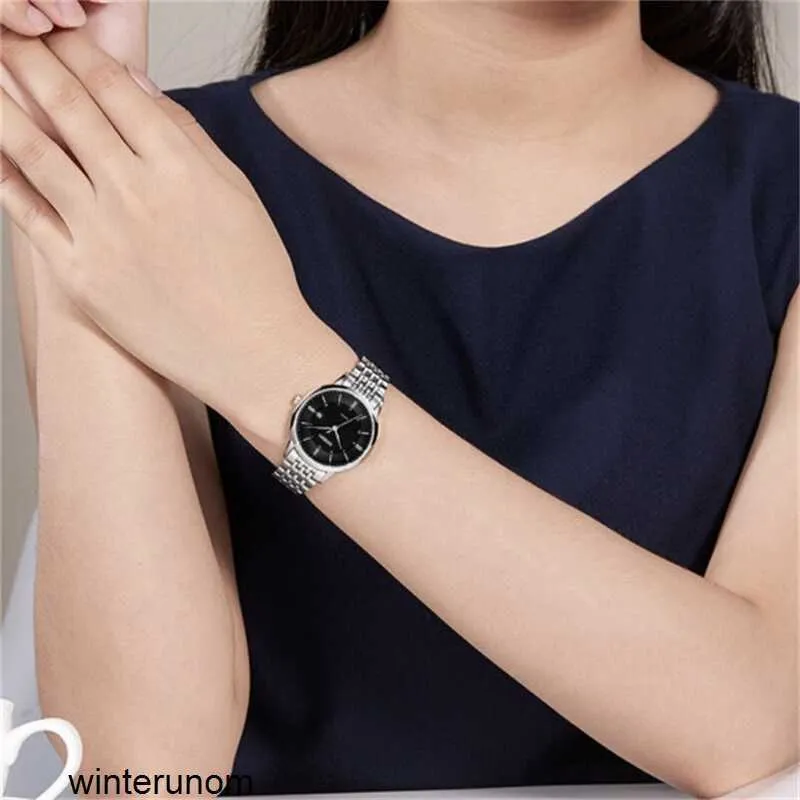 Rosdn Couple Watches Rosdn Couple Watches a Pair of Ultrathin Fashion  Business Waterproof Sports Belt Gift 3150l Natural Black Women's Watch HB8O