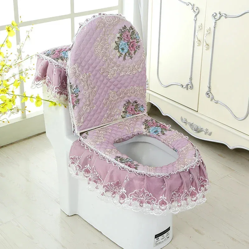 DHgate.com:Floral Lace Toilet Seat Covers, 3-Piece Bathroom DHgate.com:Floral Lace Toilet Seat Covers, 3-Piece Bathroom