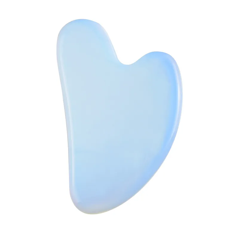 Heart Shaped Jade Gua Sha Tool Facial Massager Natural Opalite Stone Guasha Board Scraper Neck Face Skincare Tool Beauty Anti Aging