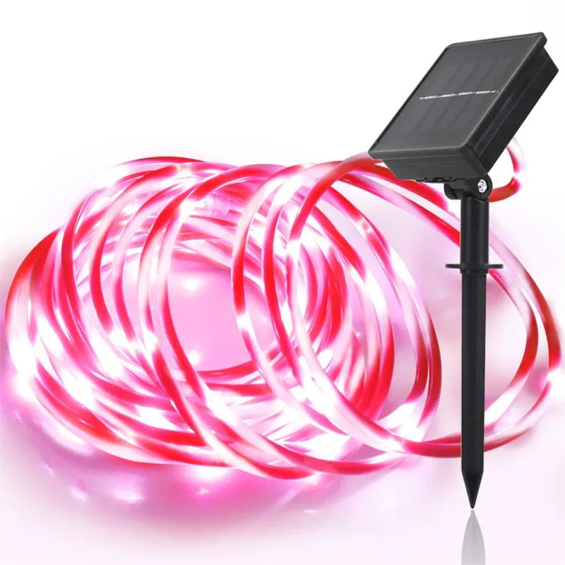 Strings LED 100 Outdoor Rope Light Solar Tube String Candy-Color Fairy For Patio Garden Christmas DecorLED