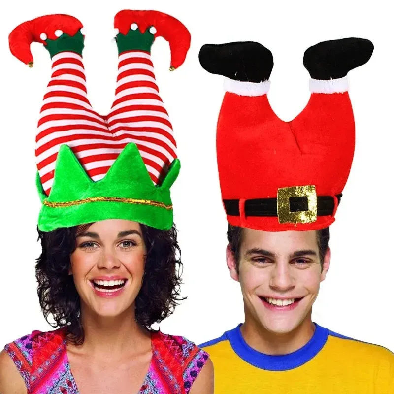 Juldekorationer roliga kreativa Santa Hat Elf Clown Red Trouser Legs Christma Party Supplies Adult Xmas Gift Decoration 231122