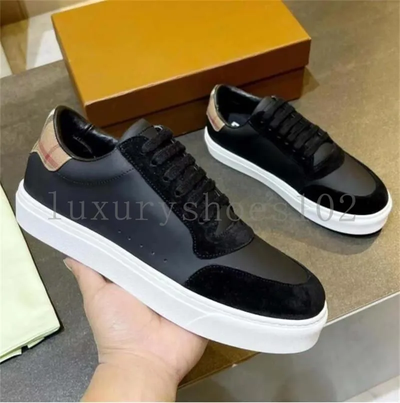 Designer Vintage Sneakers Check Shoes Lattice Men Casual Shoes Calfskin ...