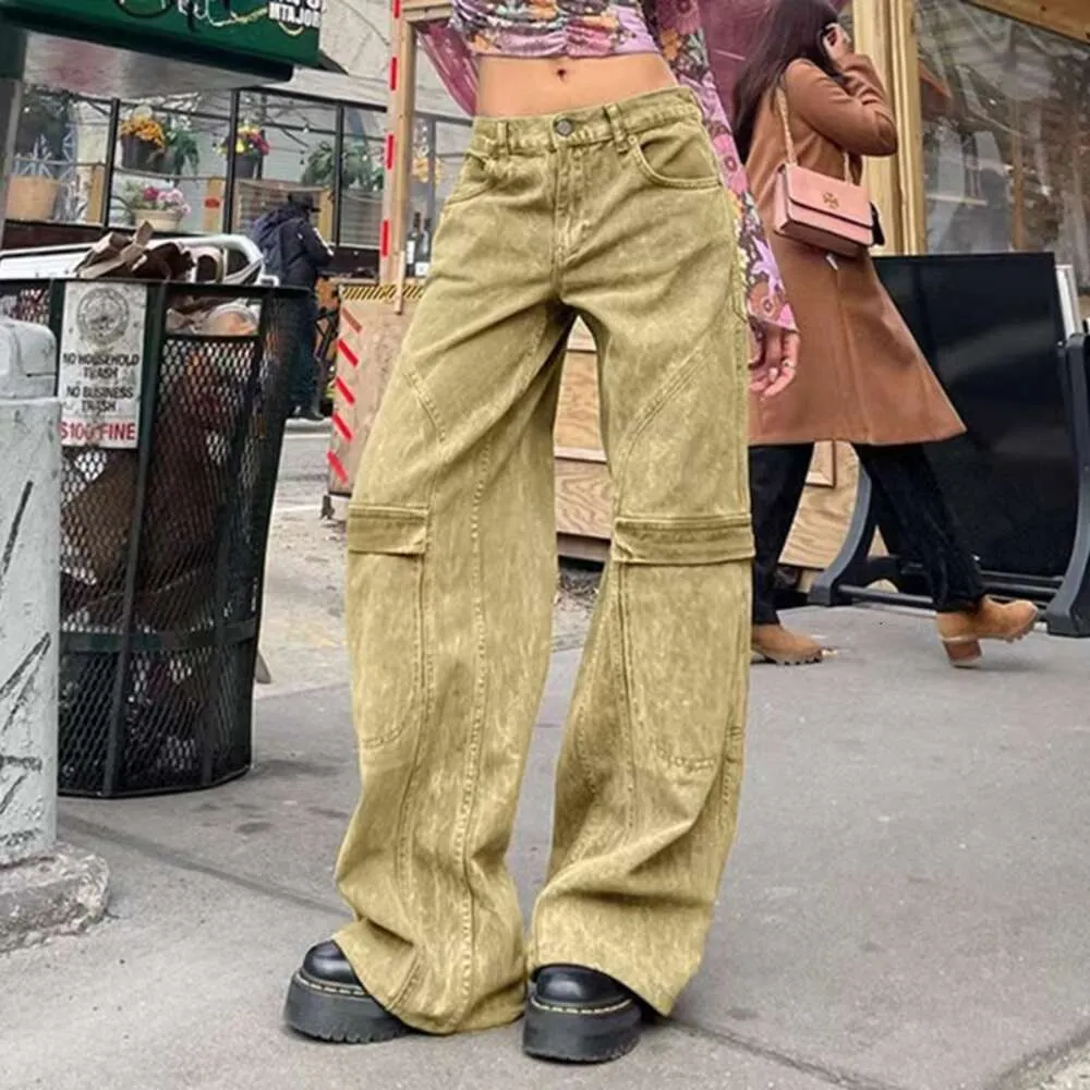 Jeans da donna Pantaloni cargo Donna Vestibilità rilassata Abiti larghi Nero Vita alta Visualizzato in precedenza Taglia Denim Designer di marca all'ingrosso morbido